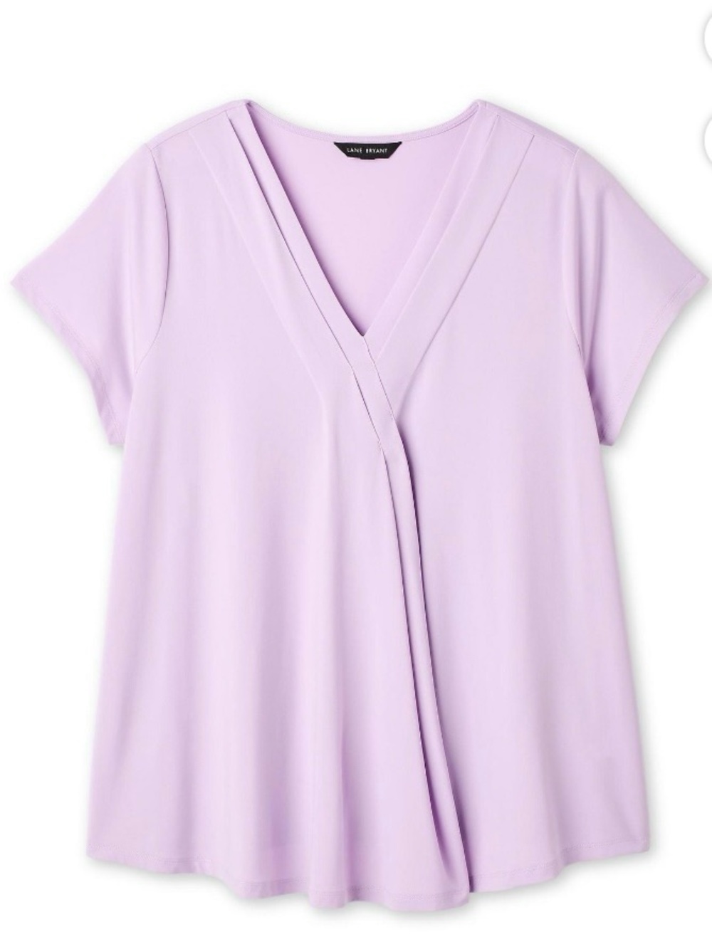 Lane Bryant Lilac V-Neck Short Sleeve Twist-Front Tee